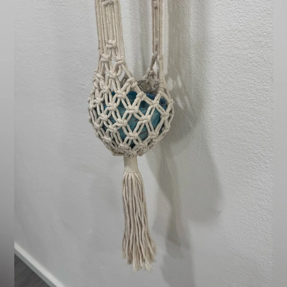 Cream Macrame Plant Hanger